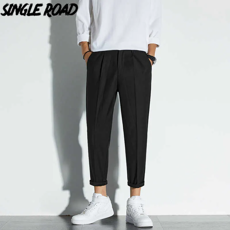 Men's Pants Mens Suit Pants Men 2022 Straight Light Weight Solid Chinos Office Pants Male Casual Ankle Length Trousers For Men Z0306