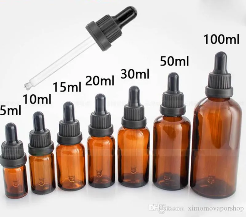 스킨 케어 혈청 병 5ml 10ml 15ml 20ml 30ml 50ml 100ml 브라운 드롭퍼 컨테이너