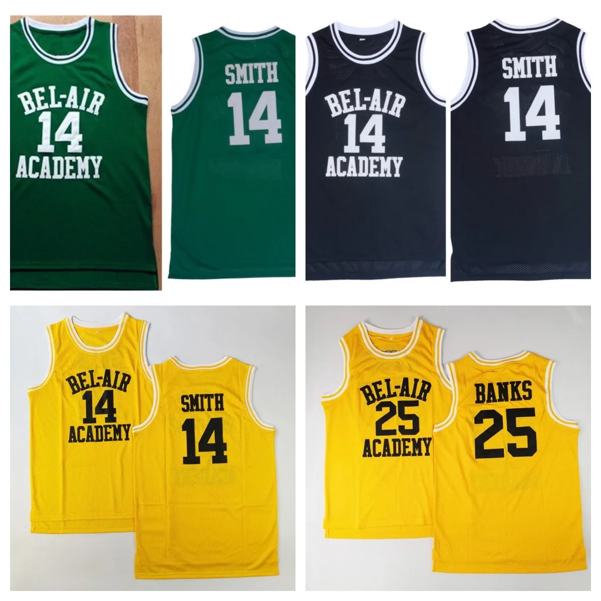 Custom Movie Will Smith 14 Bel Air Academy Basketball Jersey 25