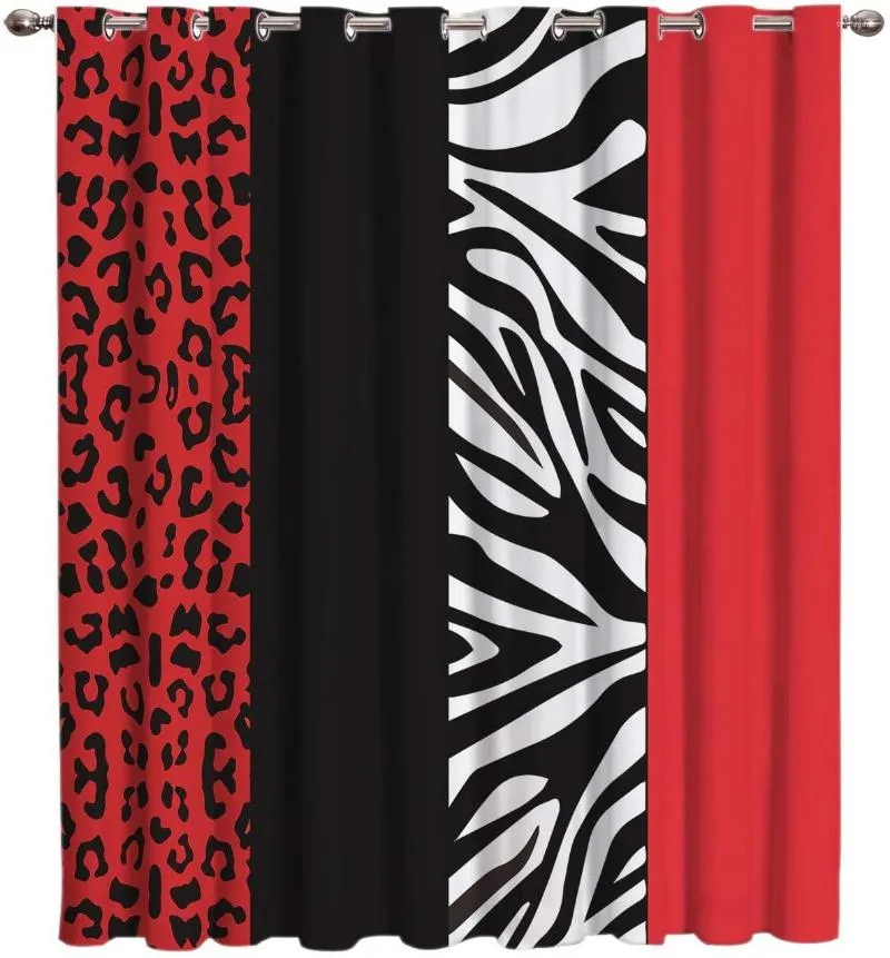 Leopard Print Zebra Print Red And Black Curtains Stylish Home