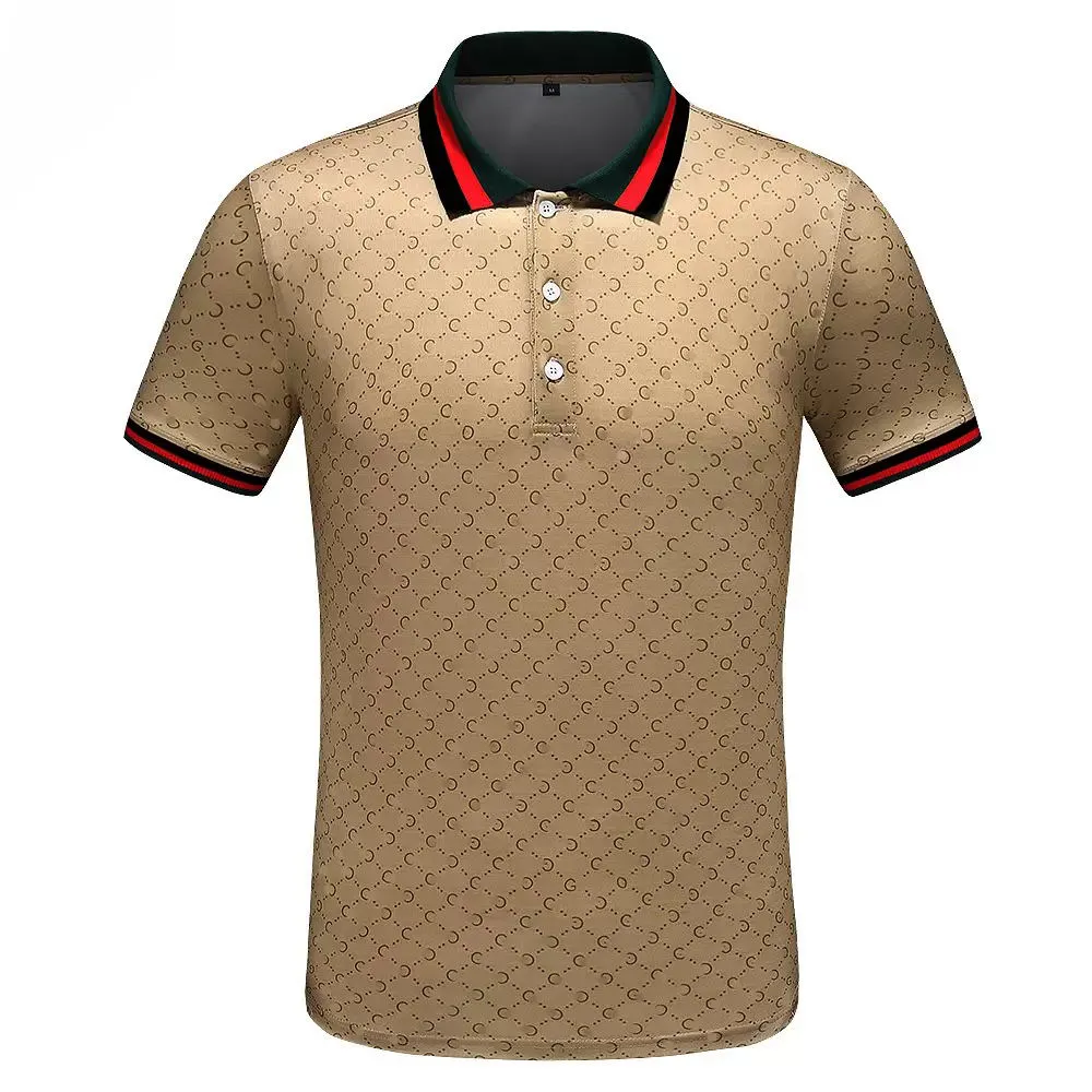 Designer-Herren-T-Shirt aus neuer Baumwolle, knitterfrei, atmungsaktiv, T-Shirt mit Revers, kommerzielle Mode, lässiger Druck, hochwertiges POLO, kurze Ärmel, M-3XL, 754558404