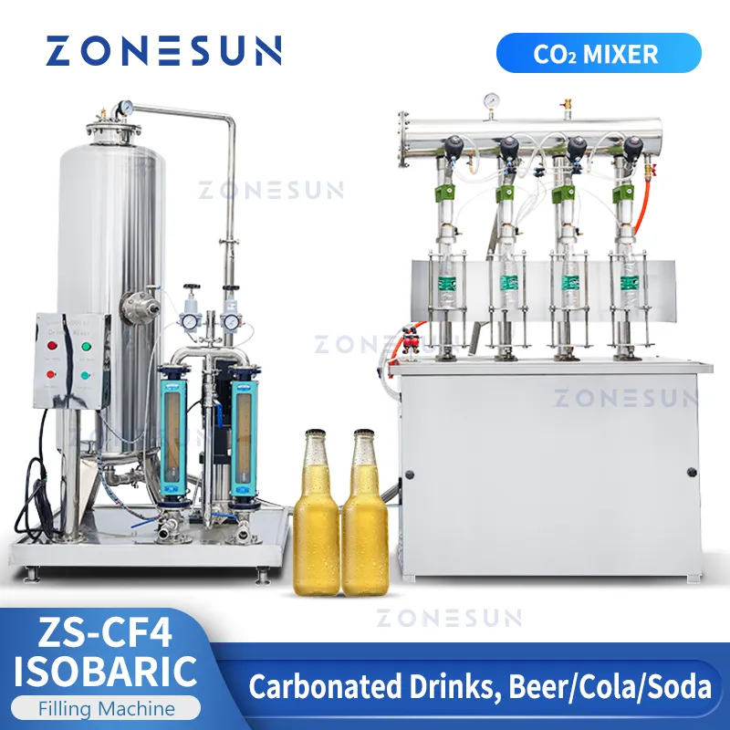 ZONESUN ZS-CF4 탄산 음료 동위 원소 충전 기계 맥주 콜라 소다 드리기 음료 미네랄 워터 스파클링 와인