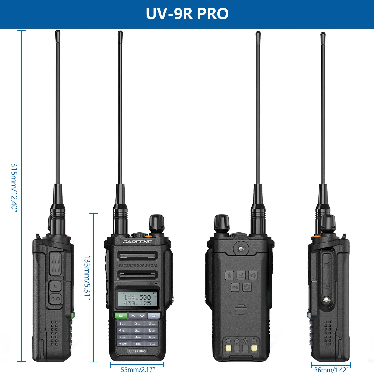 Baofeng UV-9R Plus 8W Power Walkie Talkie IP67 Waterproof UHF/VHF