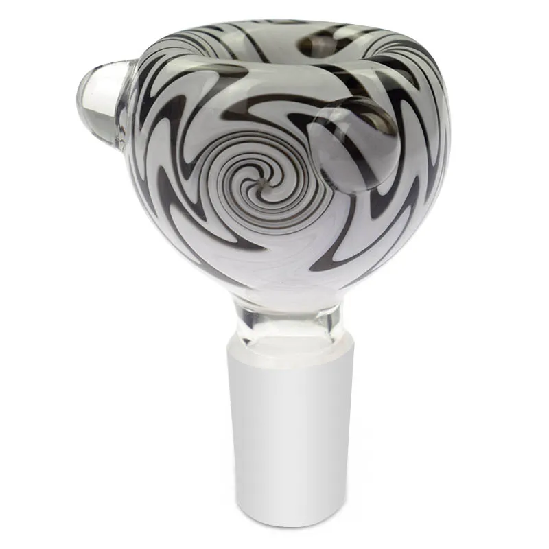 Black and White Wig Wag Glass Bowl - 14mm for Glass Bongs and Ash Catchers, Stylish Smoking Accessory