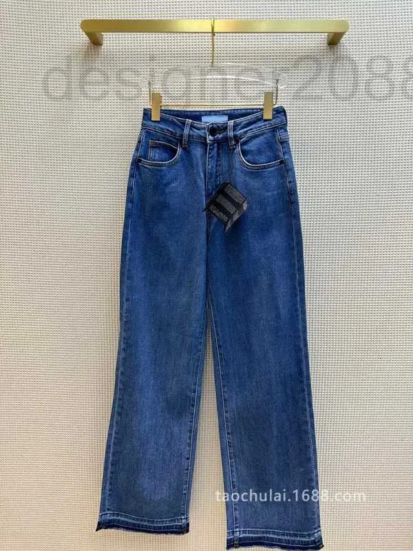 Dames jeans ontwerper draagt ​​oude en veelzijdige hoog getailleerde rechte jeans IGFQ