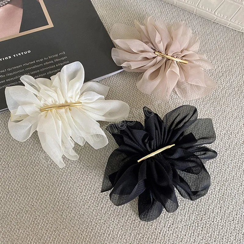 Women Chiffon Flower Hairpin Wedding Bride Bridesmaid Hair Clip Daily Party Weacher Girl Clip Clip Accessori per capelli moda