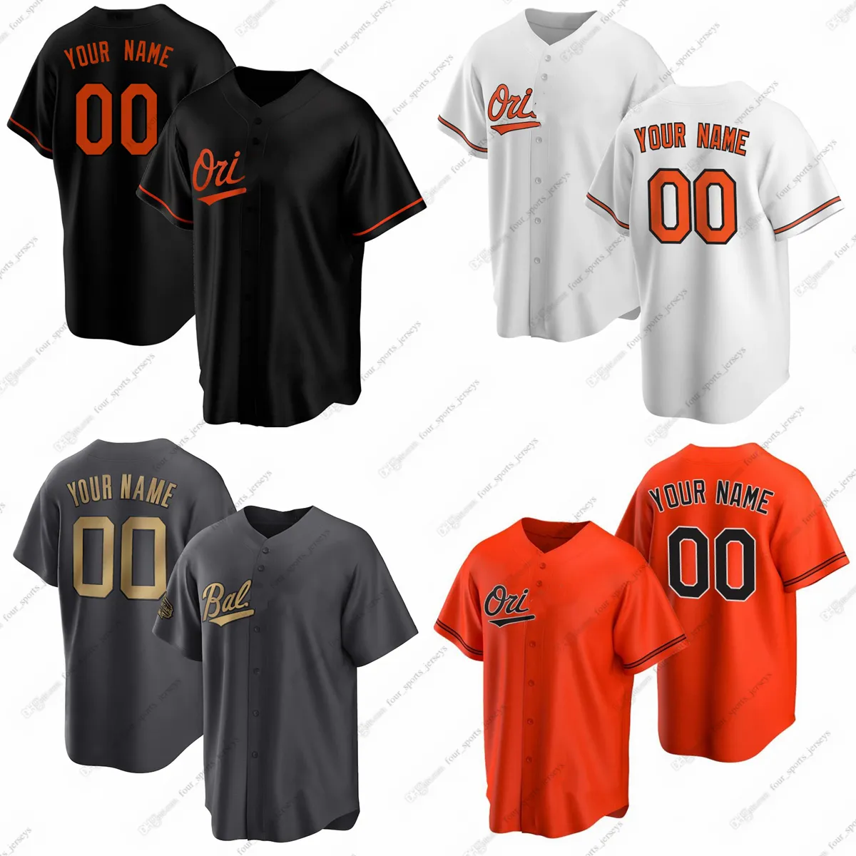 2023 novas camisas de beisebol Orioles DL Hall Cole Irvin Joey Krehbiel Dean Kremer Griffin McLarty John Means Cionel Perez Andrew Politi Grayson Rodriguez Dillon Tate