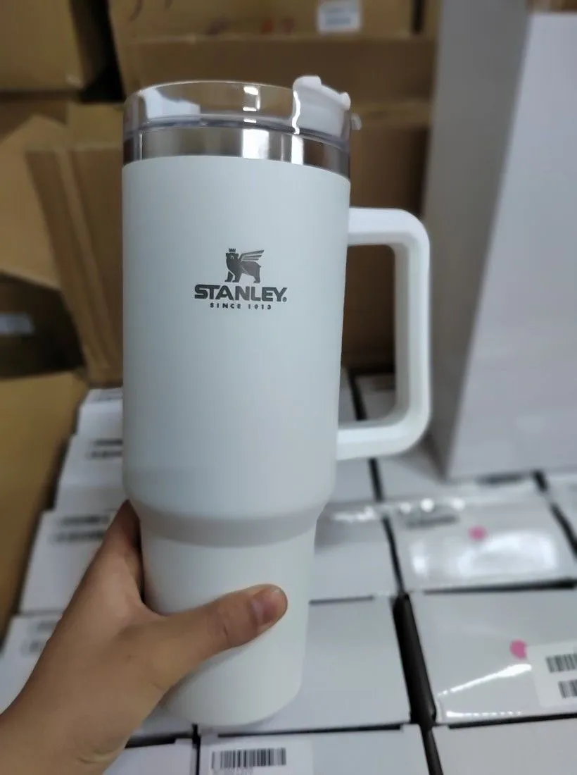 40oz Stanley Tumblers Cups With Handle Insulated Stainless Steel Tumbler Lids Straw Car Travel Mugs Coffee Tumbler Termos Cups with Logo FY5544 0215
