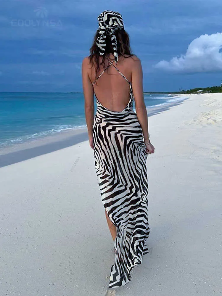 Zebra Tie Knot Maxi Beach Sarong