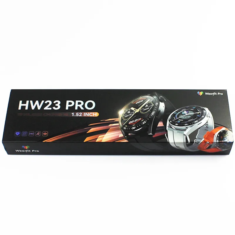 HW23 Pro Smart Watchフルタッチスクリーン腕時計腕時計1.52インチワイヤレス充電NFC支払い音声アシスタントBT音楽スマートウォッチ2023