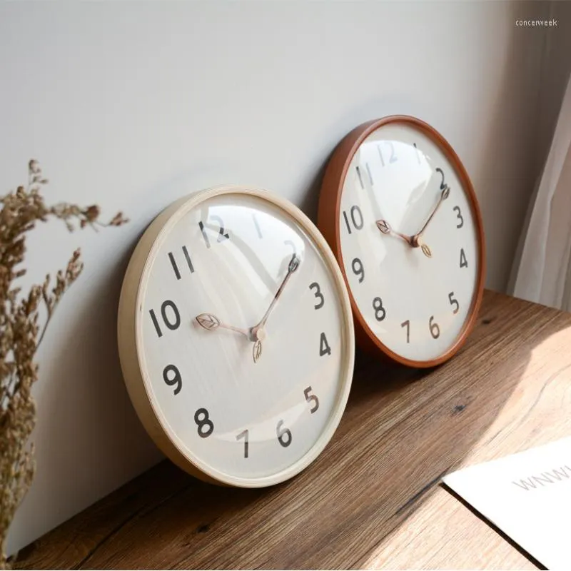Duvar Saatleri Saat Modern Tasarım Çin Tarzı Ultra Şerif 15mm Masif Ahşap Malzeme Parlatma Süreci Sessiz Ev Dekor