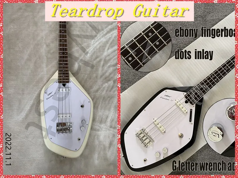 4 Strings Tear Drop Vox Phantom Electric Bass Guitar Chrome