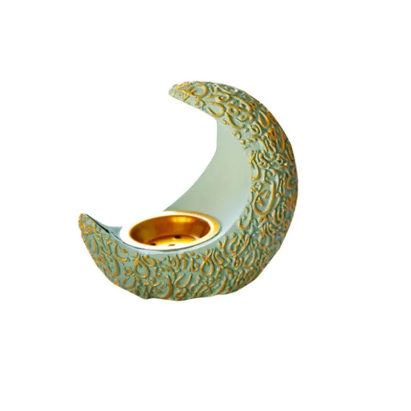 Candle Holders Exquisite Moon Crescent Resin Holder Incense Tube Coffee Shop Study Bedroom Decoration Ornaments