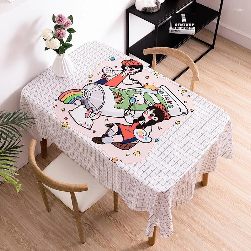 Cartoon Cute Tablecloths For Girls Ins Wind Design Waterproof