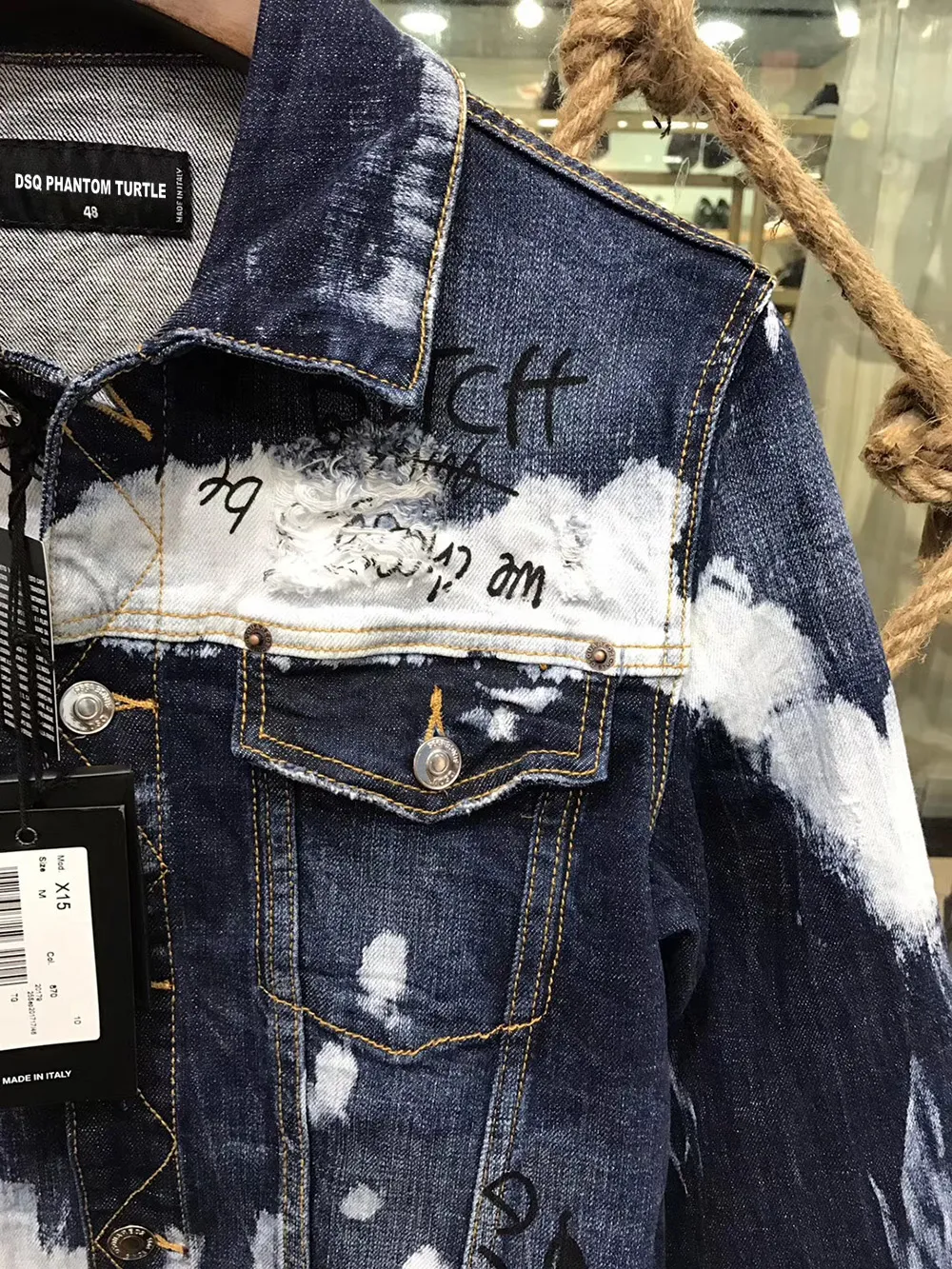 Jaqueta De Jeans Masculina Bombardeiro De Algodão Angustiado, Colarinho  Virado, Manga Longa Casual, 2024 De $656,85 | DHgate, image size:1000x1333
