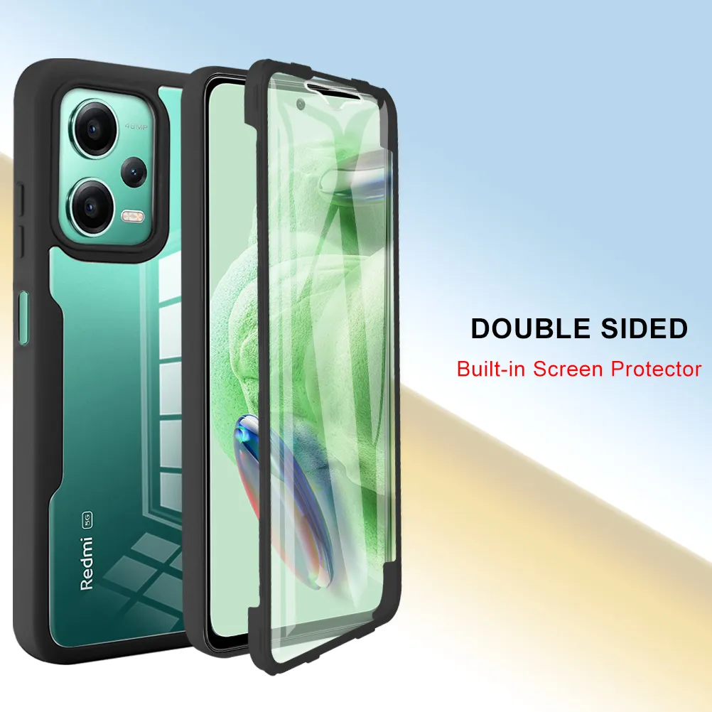 Silicon 360 ° Double Side -fall för Xiaomi 11 Lite Redmi A1 Plus Note 11 Pro 11S 9C 10A 10C POCO F3 X3 C3 Fall Film Skärmskydd Cover