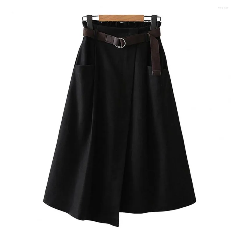 Spódnice Kobiety spódnica dwie kieszenie 3D Cuter odzież robocza dama nieregularna A-line midi strój strój uliczny
