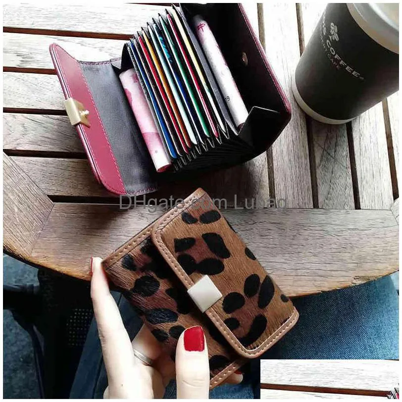 Porte-monnaie Ibuya Hair Card Bag Womens Mti Position Tra Thin Simple Leather Compact Holder Business 2021 Fashion Drop Delivery Bags Dhgdk