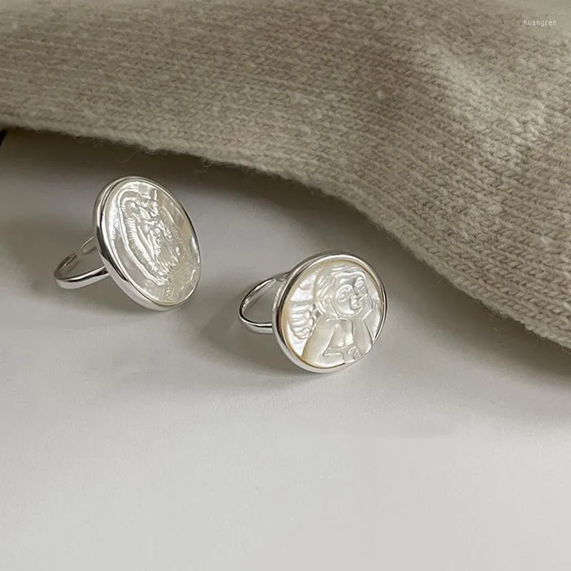 Rings Rings Louleur Design 925 Sterling Silver Ring Shell angel baby for Women 2023 Trend تم افتتاح أزياء المجوهرات