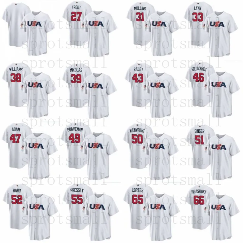 2023 World Baseball Classic WBC USA Albert Pujols Jersey TROUT MULLINS