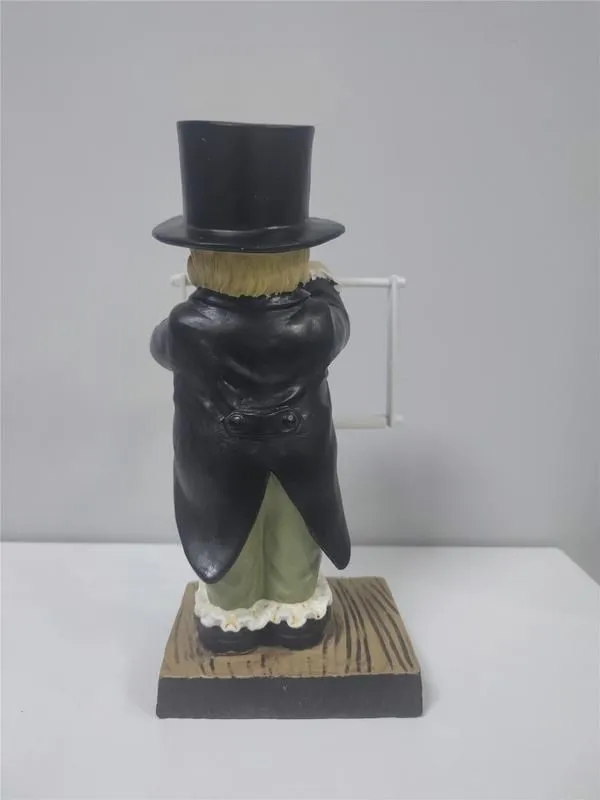 Creative Spoof Paper Holder Statue Cute Funny Decorative Resin Butler Shape Tissue Stand Rack Sculpture for Toilet Decoration 220602