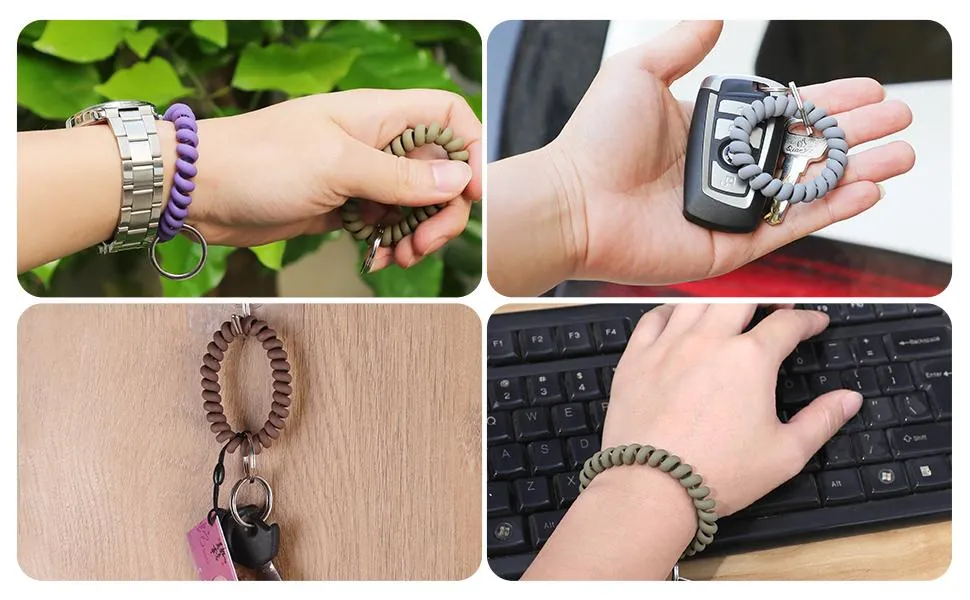 Stretchable Wristband Wristlet Wrist Wristlet,6PCS Spring Flexible Spiral Wrist Coil for Sauna