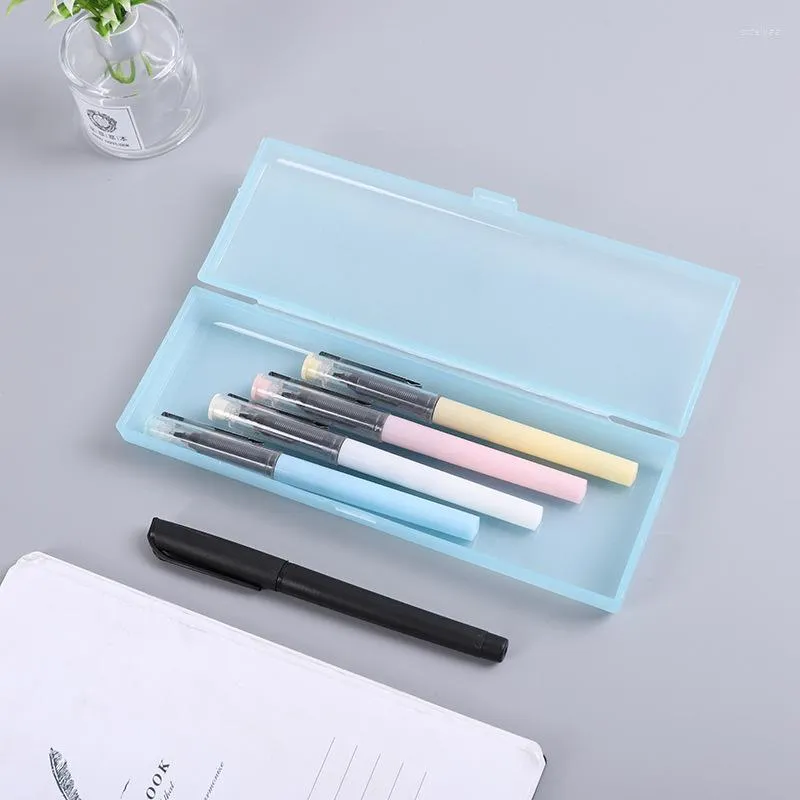 Boîte en plastique translucide, rangement d'outils de peinture, trousse à crayons, papeterie d'étudiant, stylo de maquillage pour femmes, cadeau de fête pour enfants