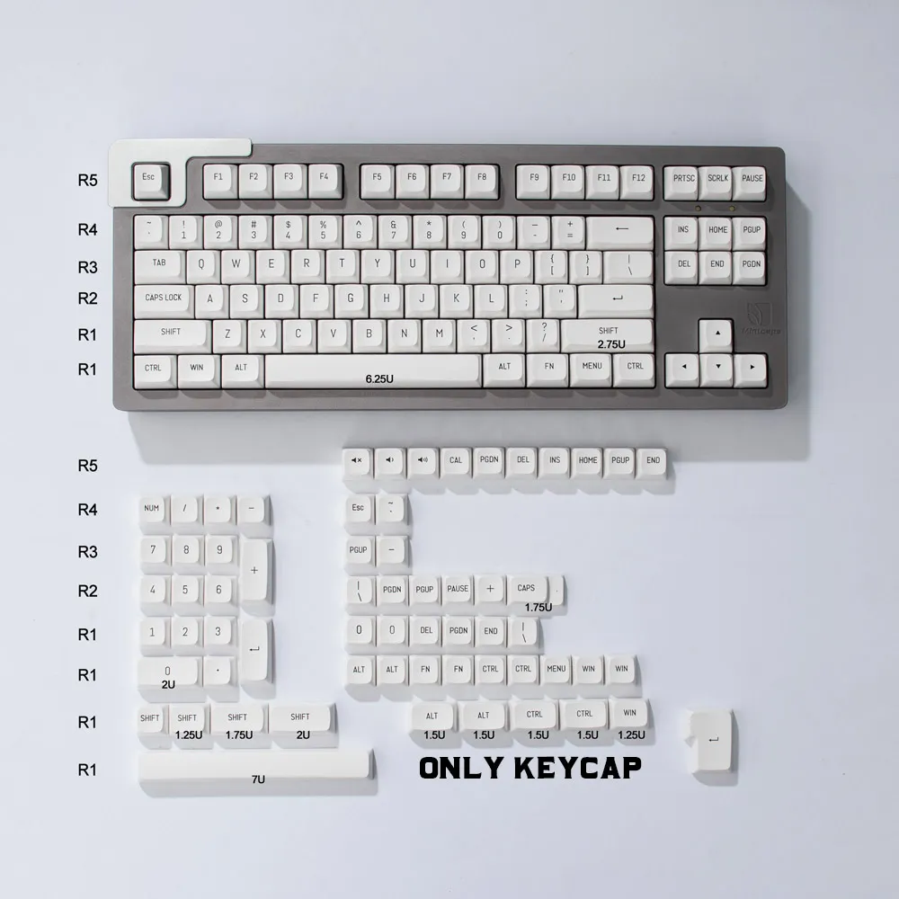 GMK Black And White150 KeysダブルショットキーキャップMSA 