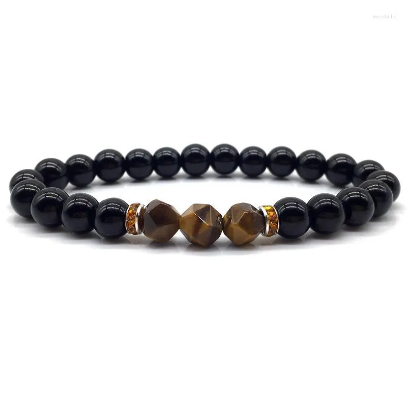 Strand 2023 Fashion Stone Bracelet Men vintage Cutting Tiger Eye Bead for Jewelry Gift