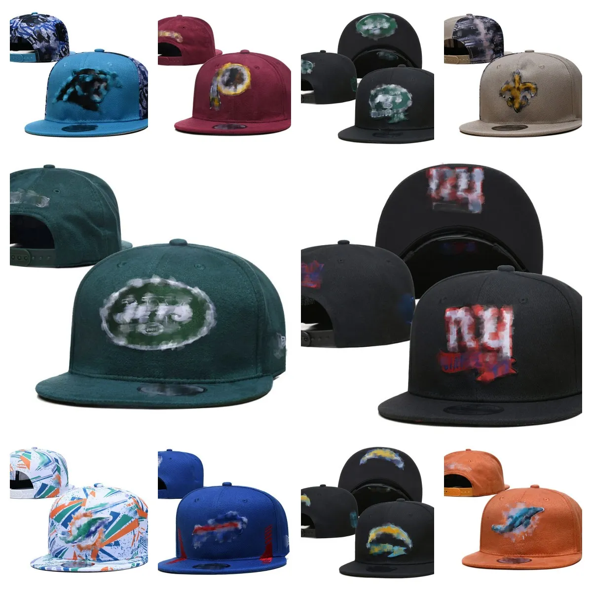 Vente en gros Toutes les équipes Logo Designer chapeaux Baskball Snapback chapeaux unisexe Broderie Football Fermé Mesh flex Bonnets Chapeau Hip Hop Sport Snapbacks casquette avec étiquette originale