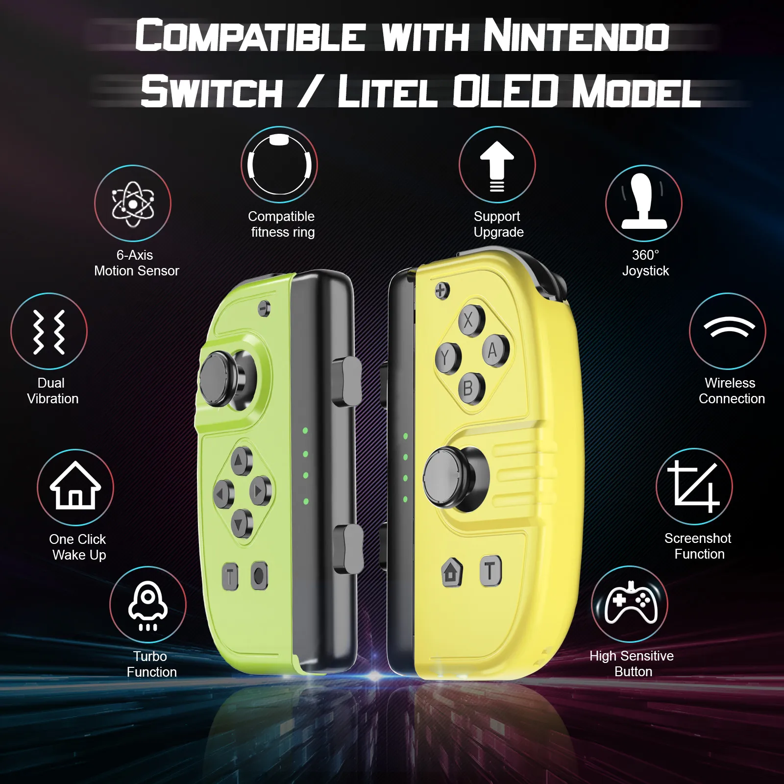 Do Nintendo Switch Joyco Joypad dla kontrolera bezprzewodowego kontrolera przełącznika z uchwytem z opcjonalnym turbo lewym prawym joysti