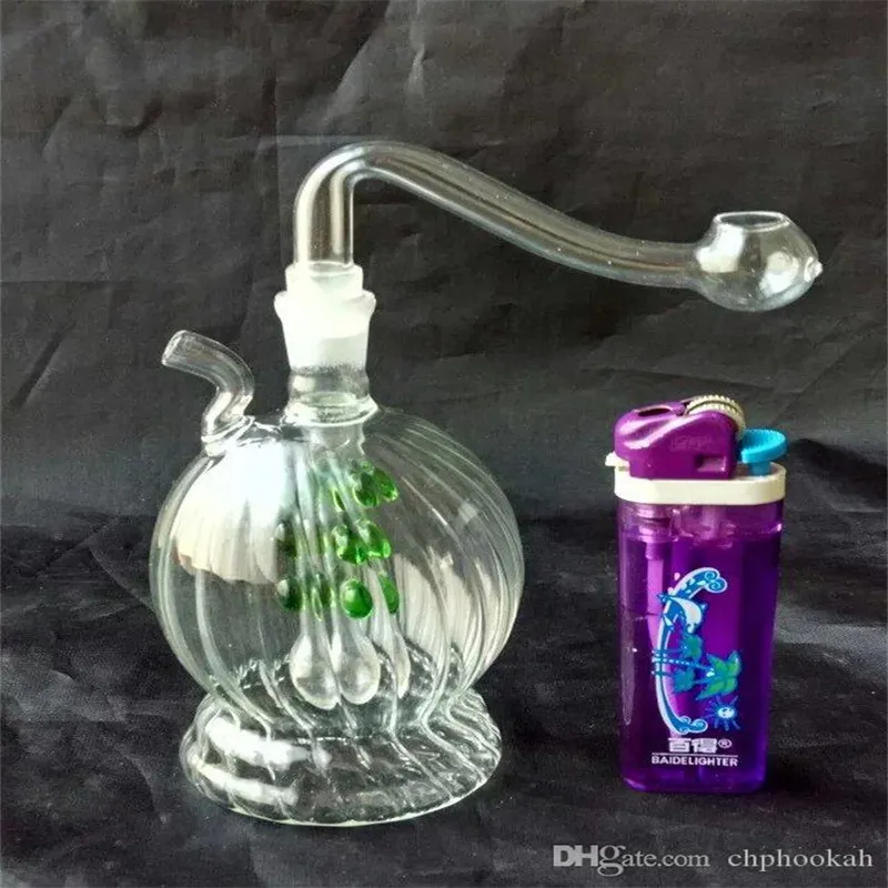 Smoking Pipes Round-edged cigarette kettle Bongs Oil Burner Pipes Water Pipes Glass