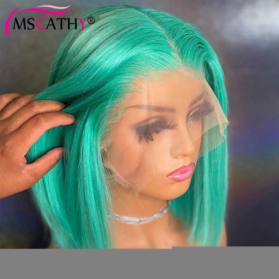 Synthetic Wigs Red 99j Bob Wig 613 Blonde Lace Front Human Hair Purple Grey Green Colored Short Hd Frontal s for Women Prepluck 230227