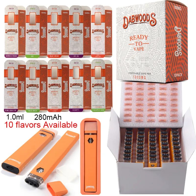 USA Warehouse Dabwoods Disposable Vape Pens Cake Empty 10 Strains E