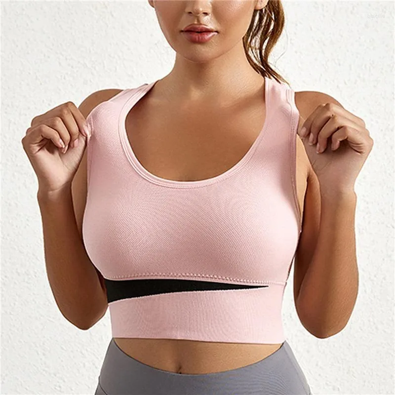 Plus Size Seamless Yoga Athletic Bras With Patchwork Design And Push Up  Effect From Baiqiliu, $22.47