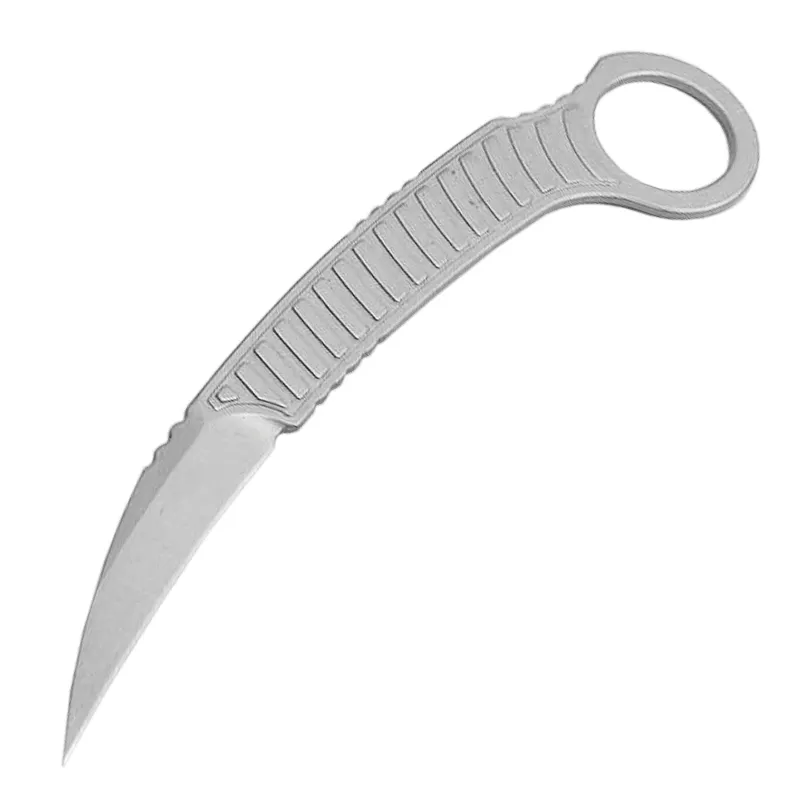 NIEUW G1123 KARAMBIT CLAW MESS 8CR13MOV WIT/ZWART STONE WASH MES VOLLEDIGE TANS STAALHAND TACTISCHE KNIVES MET KYDEX