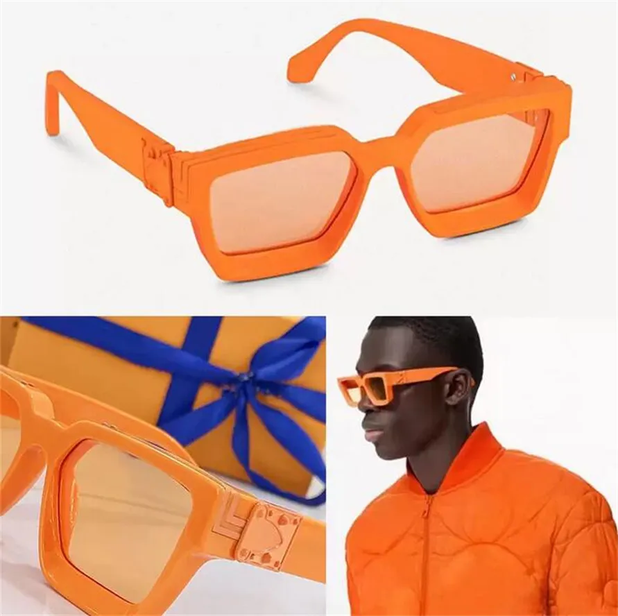 Designer 1.1 Millionaires Sunglasses Shiny Gold Logo S Lock Hinges Black and Orange Glasses Shades for Women and Men