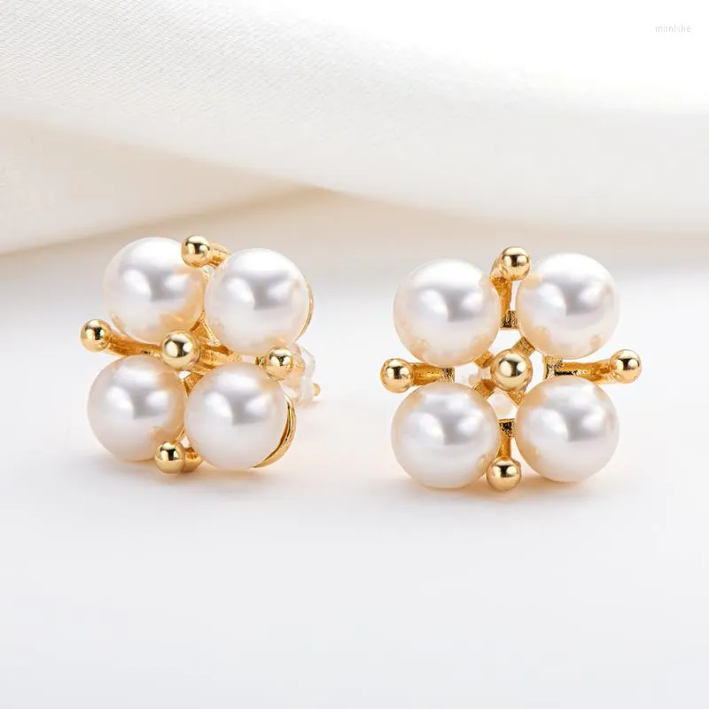 Stud Earrings lnngy 14k goud gevuld 5,5-6 mm natuurlijk gekweekte zoetwater parel mode vrouwen verloving sieraden geschenken
