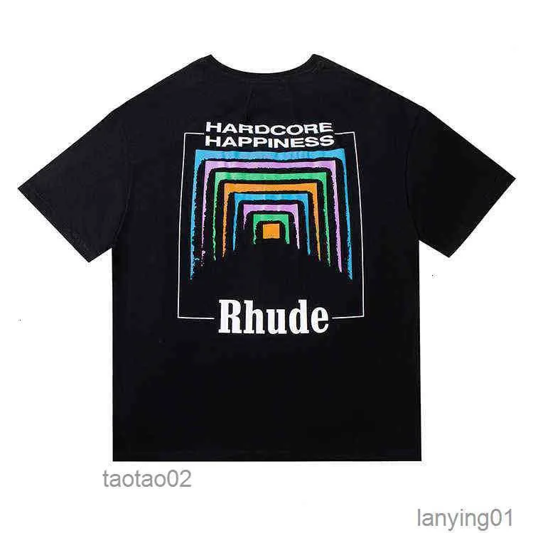 22SS moda marka rhude t shirt krótkie tunel tunelu