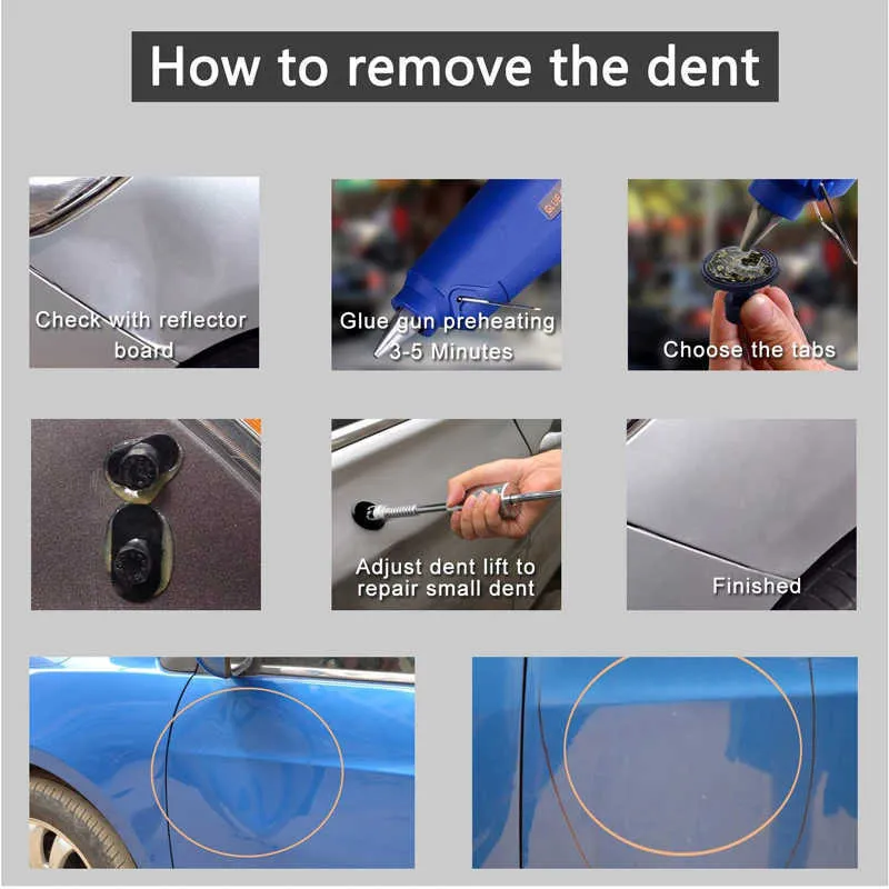 New Car Body dent puller kit Glue Gun Tool Paintless Hail Damage Remover  Repair