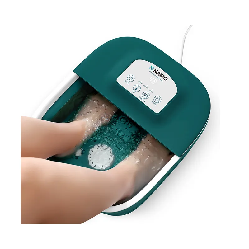 Hem fot soaker fotbad massager med värme, bubblor, 8st rullar fötter badkar stress relief fot spa bad