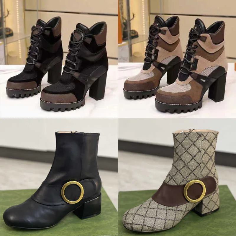 Botas Femininas Lady Sexy Bota Salto Alto Tornozelo Botas Curtas Martin Desert Boot Mulher Sapatos de Luxo Bota de Inverno Seta do Amor Com Caixa NO13