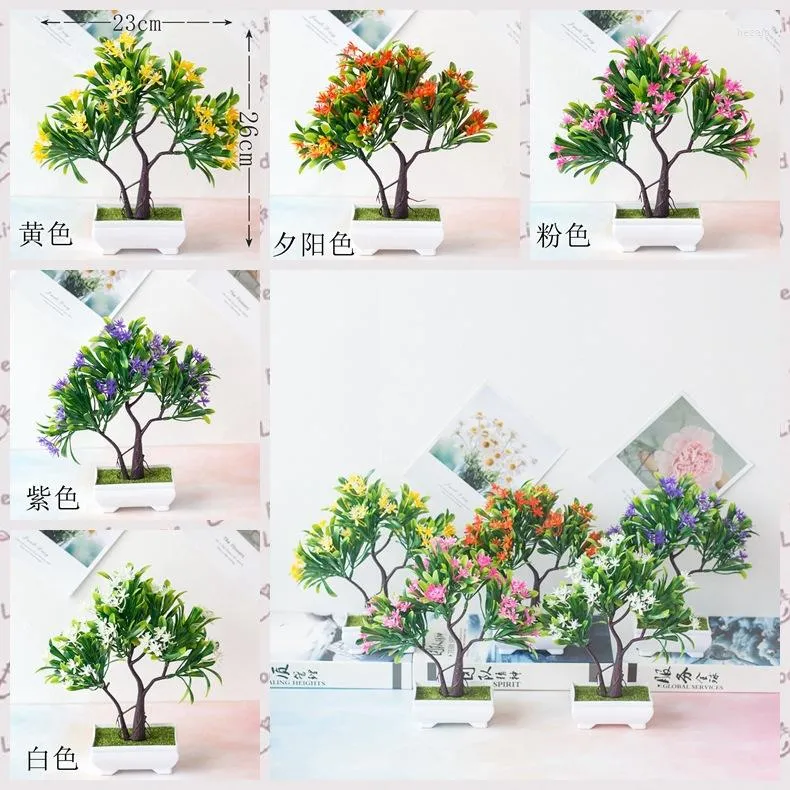 Fiori decorativi 23x26cm Fiore artificiale Bonsai Casa Giardino Camera da letto Soggiorno Decorazione Piante finte Forniture per feste di compleanno di nozze