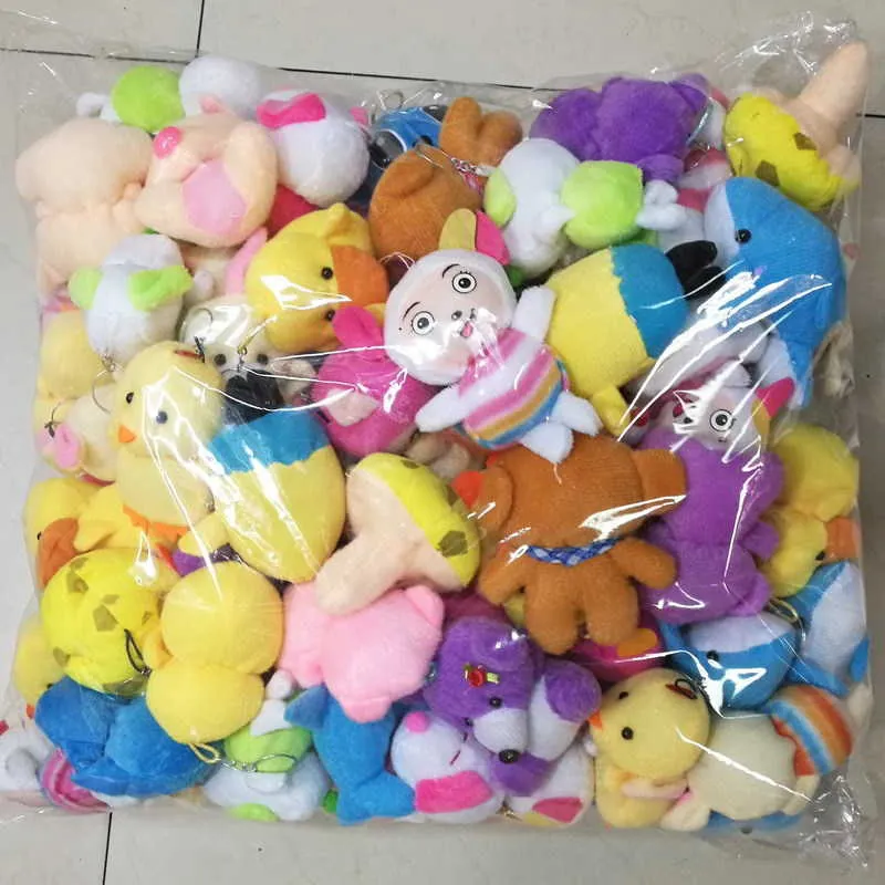 100pcs stili casuali peluche 5-15cm orsacchiotto anatra pulcino maiale cavallo cane pecora carino morbido animali di peluche bambole per bambini regalo di natale