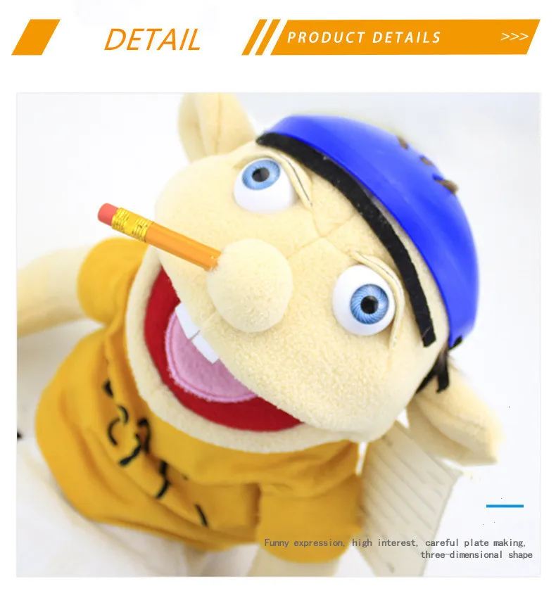 Funny Jeffy Hat Hand Puppet Jeffy Plush Cosplay Toy Game Stuffed