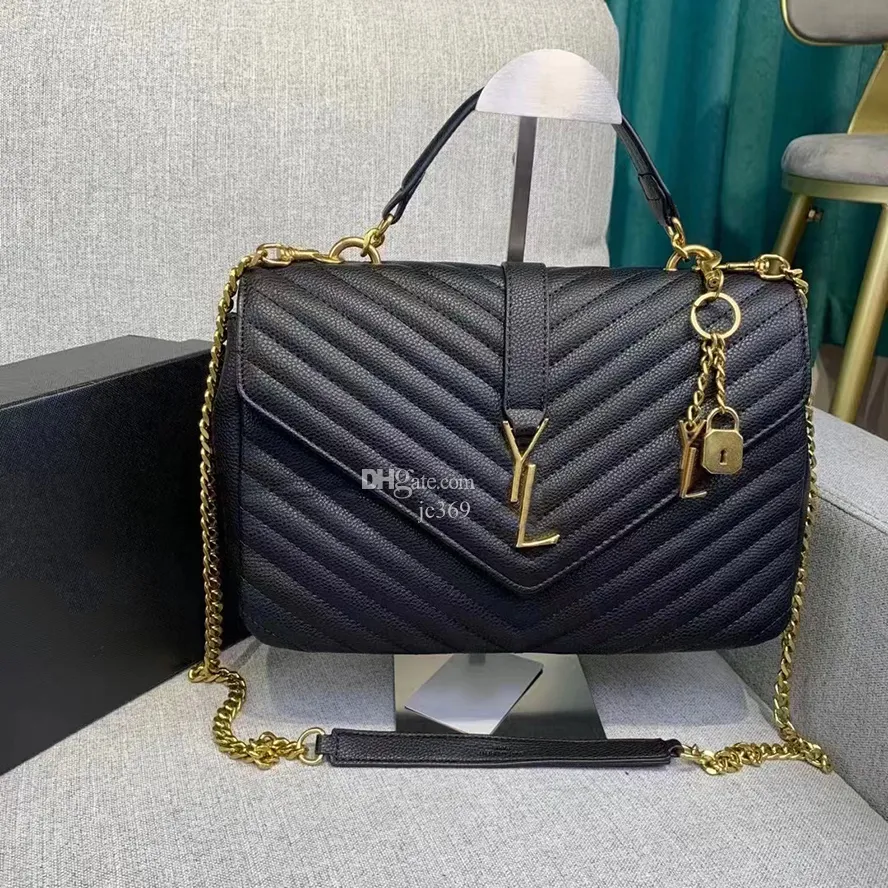 AAA Lüks Tasarımcı Cross Vücut Bag Kadın Messenger Çantaları Zincir Çanta ve Çantalar Bayan Tasarımcıları Tag Omuz Hobos Siyah Calfskin Vintage Diagonal Stripes Toats