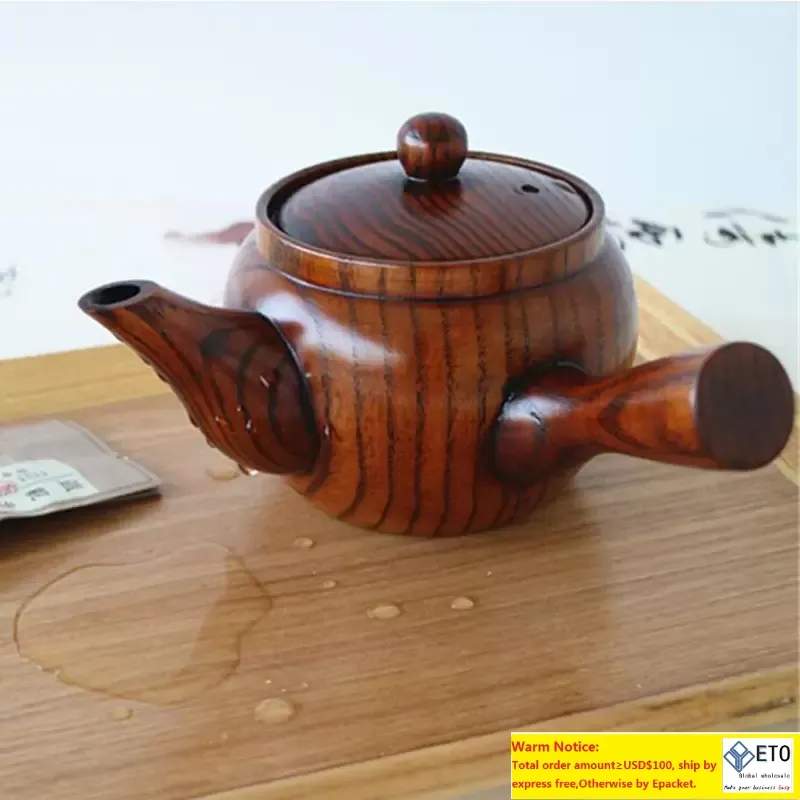 Wooden Teapot Japanese Style Tea Pot Vintage Kung Fu Set Long Handle Teapots With Strainer Tea Tool