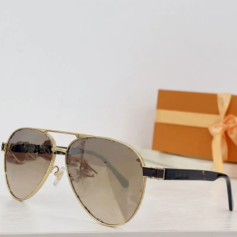 Mens Brand Fashion نظارات شمسية Z1222 Men Oval Titanium Metal Frame Sunglasses Sunglasses Outdoor Decoration Greaser Lens UV400 with Original Box