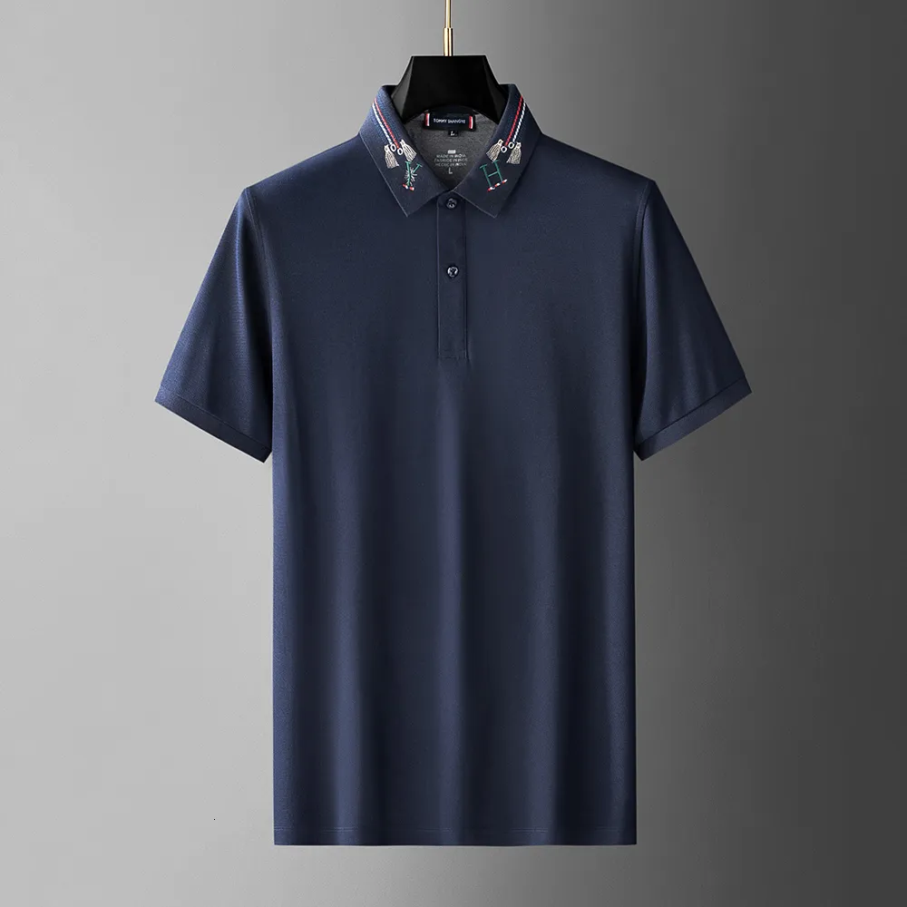 Polos für Herren Luxusmarke besticktes T-Shirt aus merzerisierter Baumwolle mit kurzen Ärmeln, hochwertiges Paul-POLO-Shirt für Herren, Sommermode, lässiges Oberteil 230316