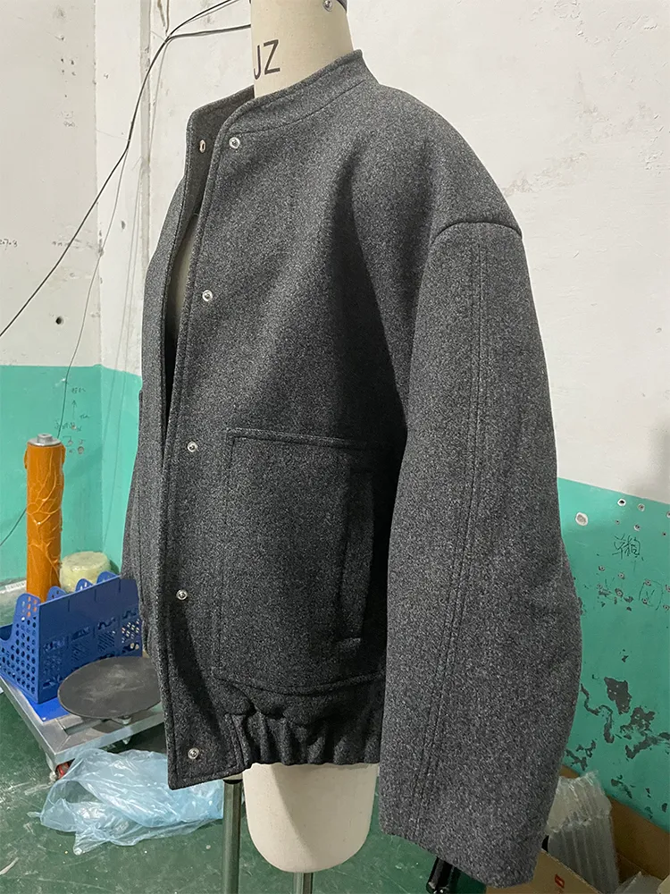 & OTHER STORIES Oversized Wool Jacket in Grey Melange | endource